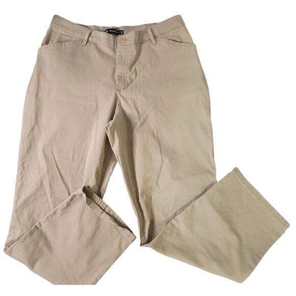 Lee Relaxed Fit Tan Straight Leg Pants - 12 Petite - Picture 1 of 7